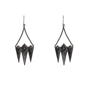 VIRGINS SAINTS & ANGELS VSA Electra Rays Hook Earrings in Gunmetal